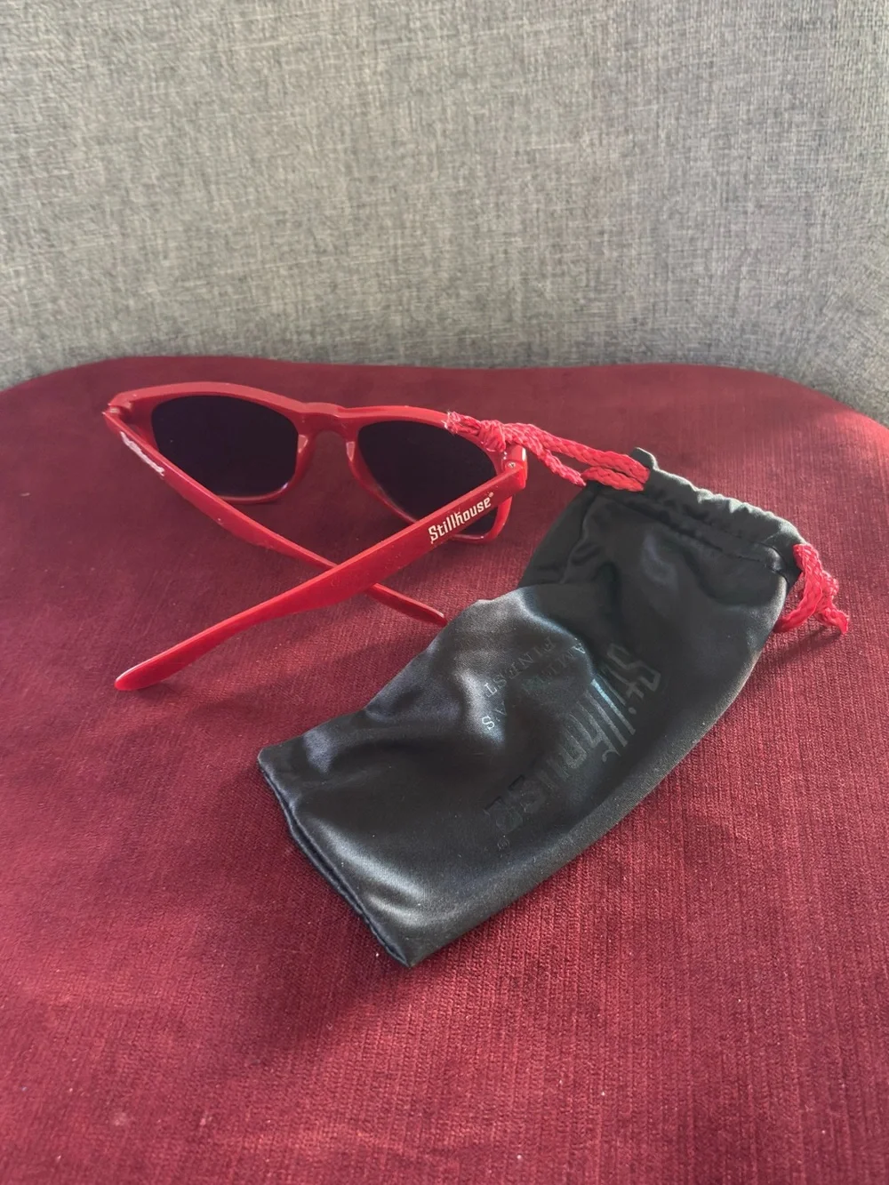 Unisex New Red Sunglasses with Draw String Bag-Stillhouse